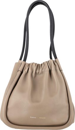 Proenza Schouler Pre-owned Womens Large Ruched Tote Bag in Beige Leather - One Size