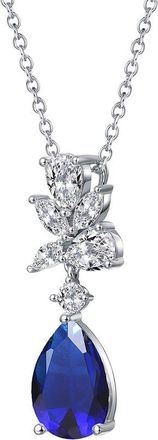 Rachel Glauber Silver Diamond Cz Chain Necklace