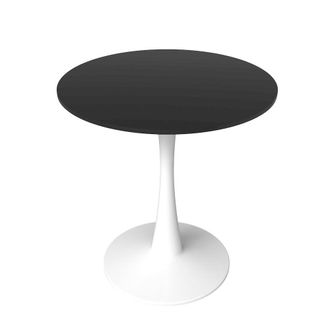 Leisure Mod Leisyremod Bristol 27 Round Dining Table White base with Black top