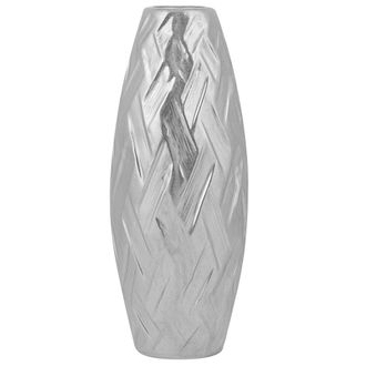 Beliani Beliani - Florero De Gres Plateado Con Forma De Botella Moderno Glam Arpad