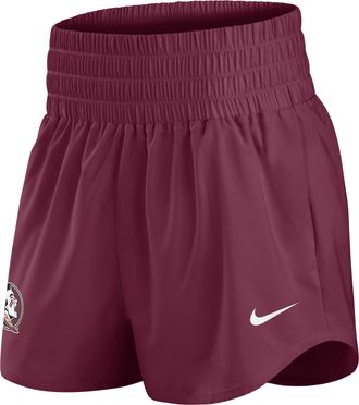 Nike Florida State Primary Logo One Nike Womens Dri-FIT College Shorts in Red | 02OW69XFTN-KBF