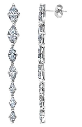 Crislu Oppulent Drops Linear Earrings in Platinum at Nordstrom