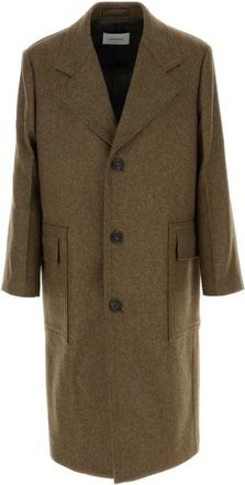 Ferragamo Single-Breasted Military Coat - Heren - Mantel - Bruin - M - Wol - Jassen