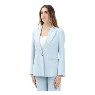 Vicolo Blazers, female, Blue, Size: XL Sky Blue Single-Breasted Jacket