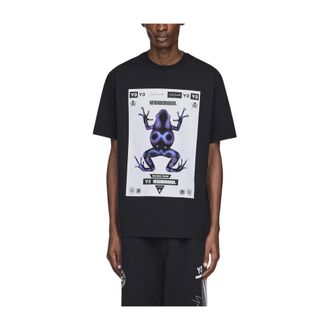 Yohji Yamamoto T-Shirts, male, Black, Size: M Loose Fit Cotton Jersey Graphic T-Shirt