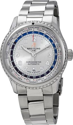 Breitling Pre-owned Breitling Navitimer 8 Unitime World Time Automatic Silver Dial Mens Watch AB3521U01G1A1