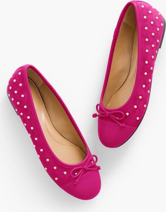 Talbots Blair Studded Suede Ballet Flats - Vivid Berry - 7 1/2 M Talbots