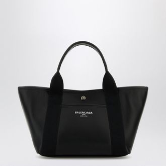 Balenciaga Biarritz shopping bag in black leather
