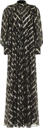 Alberta Ferretti Abito lungo Crosshatch - Nero