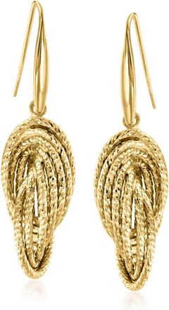 Ross-Simons Italian 18kt Gold Over Sterling Twisted Drop Earrings