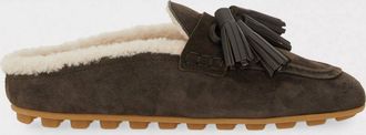 Hogan Sabot Hogan in camoscio e shearling con nappe