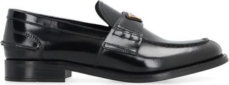 Prada Schoenen, Dames, Zwart, 37 EU, Leer, Leren Loafers