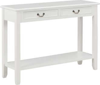vidaXL Mesa Consola De Madera Blanco 110x35x80 Cm Vidaxl