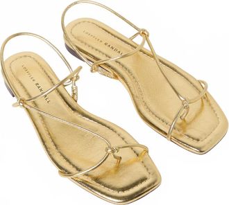 Loeffler Randall Womens Eleanor Strappy Flat Sandal In Gold