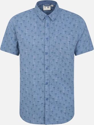 Mountain Warehouse Mens Mountain Warehouse Mens Preston Illustration Palm Tree Shirt - Blue - Size: Regular/36
