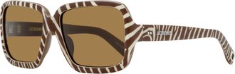 Jacquemus Womens Cabana Sunglasses JAC86S 004 Brown Zebra 60mm