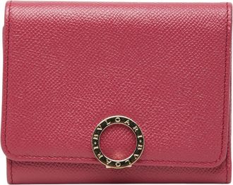 Bulgari Pink Leather Wallet (Tri-Fold) (Pre-Owned)