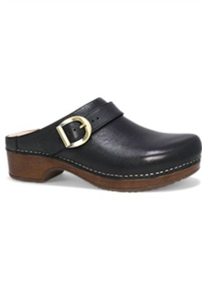 Dansko Womens Baylor Slip-On Clogs In Black Calf