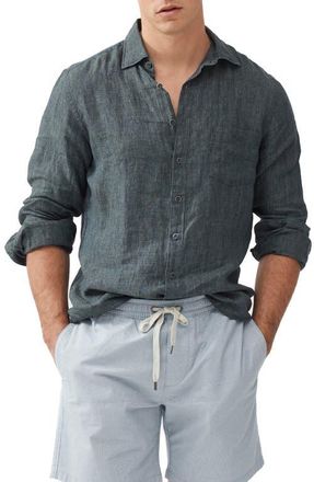 Rodd & Gunn Coromandel Button-Up Linen Shirt in Ash at Nordstrom, Size Xxx-Large