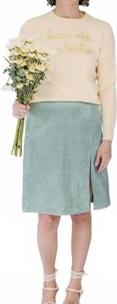 Lingua Franca Bans Off Our Bodies Crewneck Sweater In Canary Lime