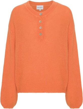 Americandreams Zelma Pullover - Dames - Ronde hals truien - Oranje - S - Wol - Truien & Vesten