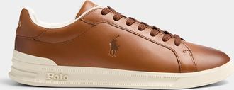 Polo Ralph Lauren Mens Heritage Court II hazelnut leather sneakers Men