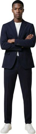 Mulish Blue Cotton Two-Piece Mens Suit