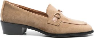 Roberto Festa Milano Almond Beige Velvet Slip-On Flats