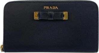 Prada Pre-owned Nylon Ribbon Long Wallet Black - Dames - Vintage Accessoires - Zwart - ONE Size - Nylon - Vintage