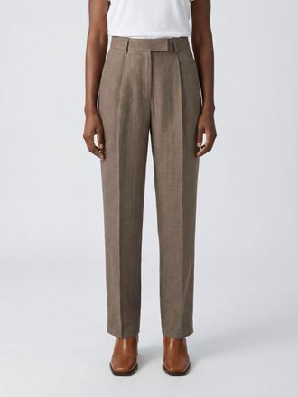 R&oacute;he High-Waisted Straight Trousers in Wool and Silk Blend with Pleats