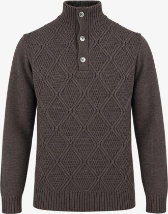 Gentiluomo Geruiten Cable Turtleneck | Bruin