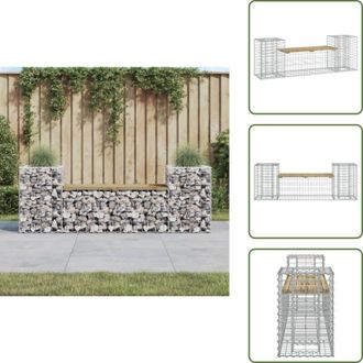 vidaXL Panca in acciaio zincato - vidaXL Panca da Giardino Design Gabbione 183x41x60,5cm Pino Impregnato - Panca con fioriere