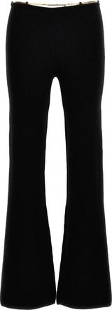 Alexander Wang Gold Nameplate Chain Pants - Dames - Wijde Broeken - Zwart - XS - Wol - Broeken