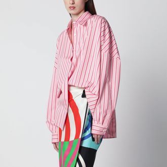 Dries Van Noten Pink striped oversized shirt by Dries Van Noten