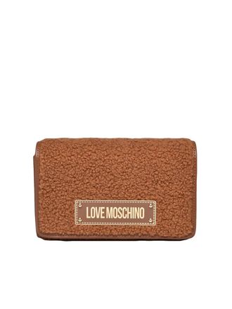 Love Moschino Plush Crossbody Bag With Gold-Tone Chain Strap