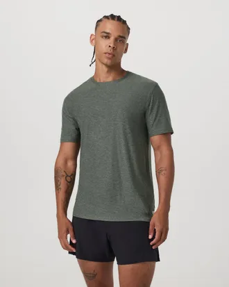 Vuori Clothing Strato Tech T-Shirt | River Rock Heather | XS, Size Extra Small