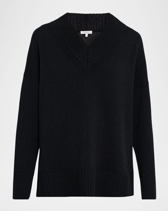 Lafayette 148 New York Cashmere Deep V-Neck Sweater