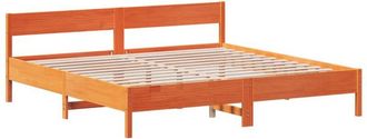 vidaXL Vidaxl - Cama Sin Colch&oacute;n Madera Maciza De Pino Marr&oacute;n Cera 180x200 Cm