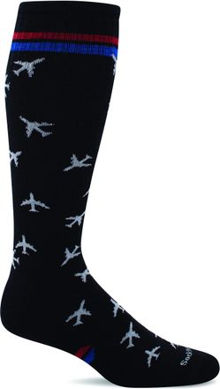 Sockwell Mens In Flight Moderate Graduated Compression Sock, Black - L/XL