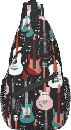 AOOEDM Sling Bag for Men Women, for Rock And Roll Guitars, Shoulder Backpack Chest Bags Crossbody Daypack for Outdoor Hiking Camping Cycling