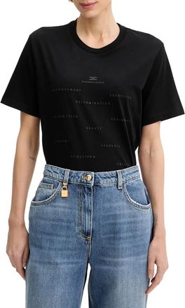 Elisabetta Franchi Mujer, Camisetas, Negro, Talla: L
