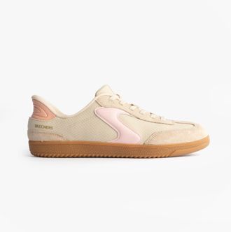 Skechers 185323/ntpk Hotshot Womens Trainers Natural Nylon/leatherpink - Pink Suede - Size UK 4.5