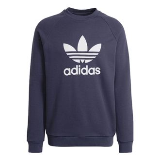 adidas Mens adidas originals Alphabet Large Logo Round Neck Sports Navy Blue HE9490