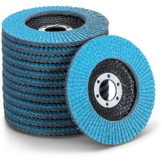 OEM Juego De 10 Discos Con Compartimento, Disco De Lijado De Acero Inoxidable, Disco De L&aacute;minas, Disco De Pulido, Azul, &Oslash; 125 Mm, Di&aacute;metro Interior 22 Mm 