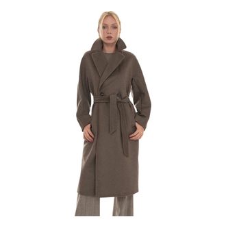 Max Mara Wkdresina Double-breasted Coat - Dames - Mantels - Bruin - Maat: XS Wol