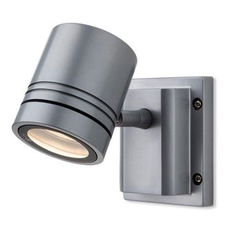 Netlighting Aero 1 Light Single Wall Light Aluminium IP55 GU10 in Grey