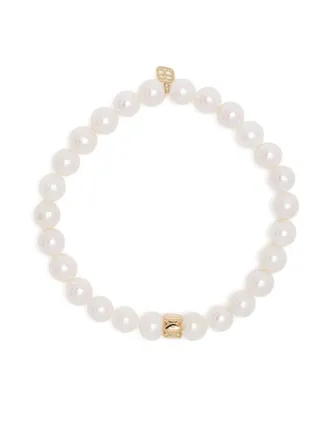 Sydney Evan Bracciale di perle Marquise Rondelle in oro giallo 14kt - Bianco