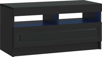 vidaXL Mueble De Tv Led Negro Madera De Ingenier&iacute;a Vidaxl
