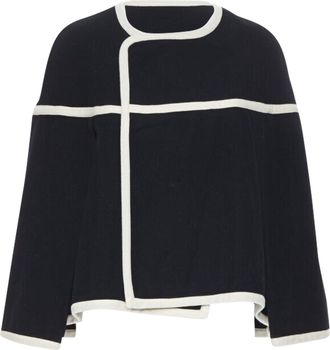 Comme Des Garçons Comme Des Garcons trimmed cape poncho jacket
