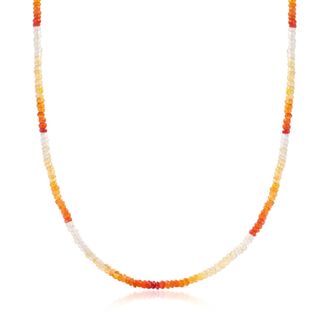 Ross-Simons 3.5-4mm Multicolored Opal Bead Necklace With 14kt Yellow Gold Magnetic Clasp